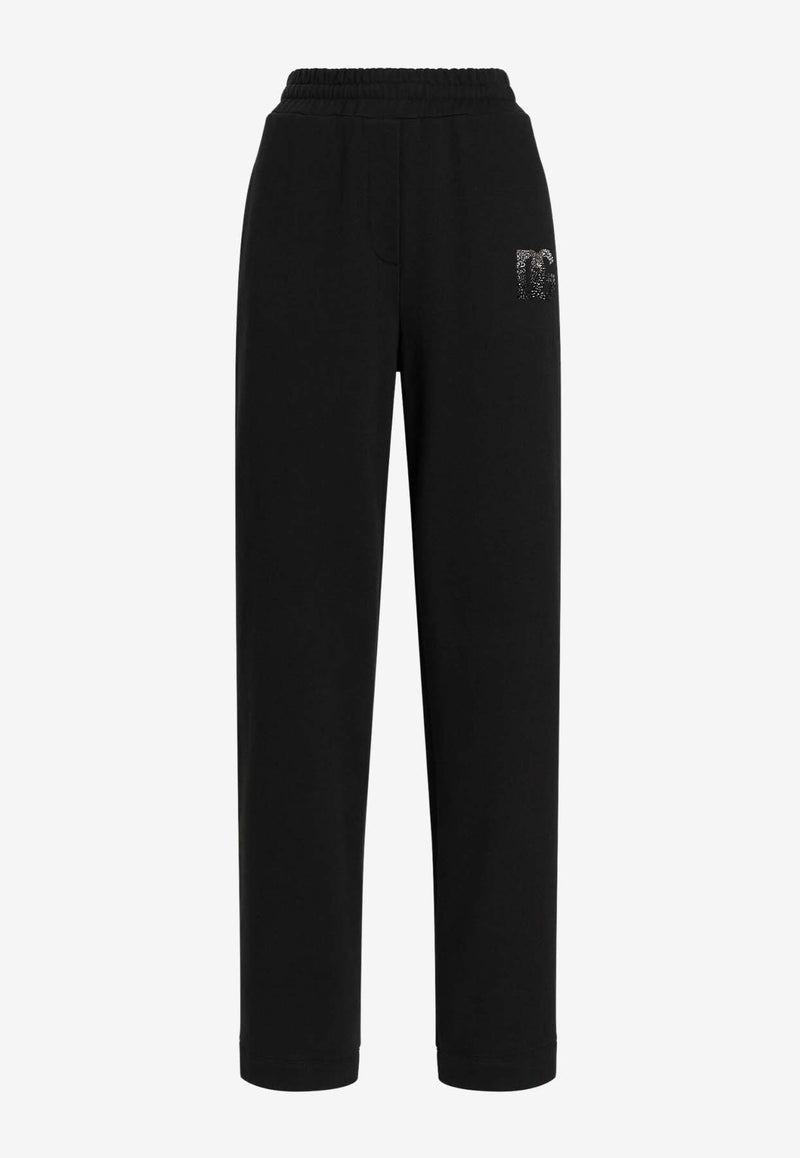 Dolce & Gabbana Embellished DG Logo Drawstring Track Pants Black FTC91Z GDCXW N0000