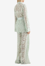 Dolce & Gabbana Floral Lace Wide-Leg Pants Green FTC9UT HLMEA VA297