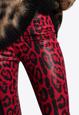 Dolce & Gabbana High-Waist Leopard Print Pants Red FTCAHD FSFLB HR13N