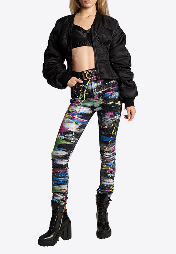 Dolce & Gabbana Paint-Splashed Skinny Jeans Multicolor FTCB0D G903H S9001