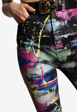 Dolce & Gabbana Paint-Splashed Skinny Jeans Multicolor FTCB0D G903H S9001