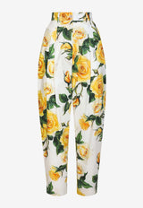 Dolce & Gabbana Rose Print High-Waist Pants FTCJUT HS5NO HA3VO Multicolor
