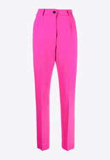 Dolce & Gabbana High-Waisted Tailored Pants with Slits Pink FTCN5T FU244 F0877