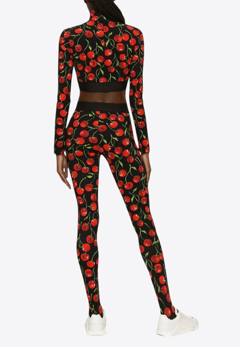 Dolce & Gabbana Cherry Print High-Waist Leggings Multicolor FTCOGT FSG54 HN4IY