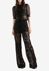Dolce & Gabbana Cordonetto Lace Wide-Leg Pants Black FTCPTT HLMTB N0000