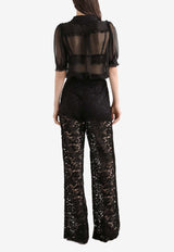 Dolce & Gabbana Cordonetto Lace Wide-Leg Pants Black FTCPTT HLMTB N0000