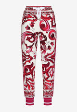 Dolce & Gabbana Majolica Print Track Pants FTCX2T FPIAI H63TN Pink