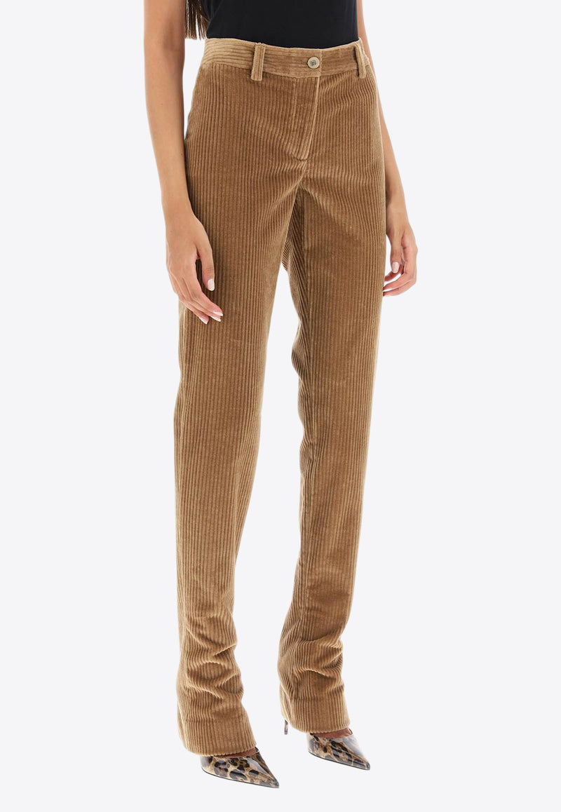Dolce & Gabbana Corduroy Mid-Rise Trumpet Pants Brown FTCX6T FUWDU M0868