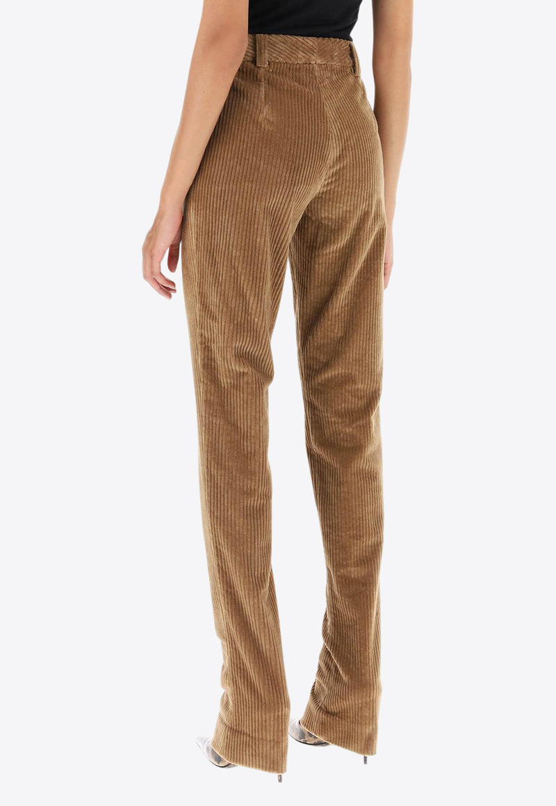 Dolce & Gabbana Corduroy Mid-Rise Trumpet Pants Brown FTCX6T FUWDU M0868