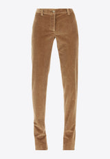Dolce & Gabbana Corduroy Mid-Rise Trumpet Pants Brown FTCX6T FUWDU M0868