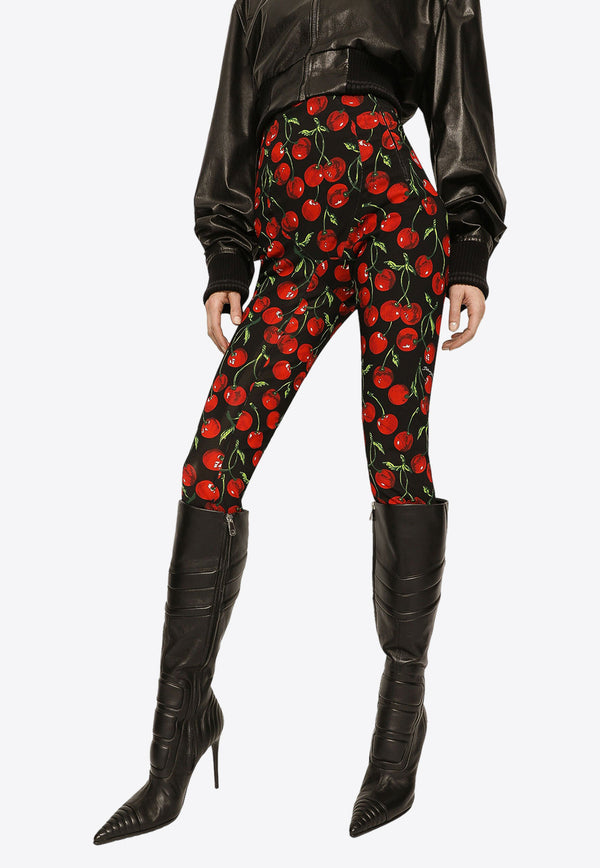 Dolce & Gabbana Cherry-Print Leggings Multicolor FTCXKT FSUA3 HN4IY