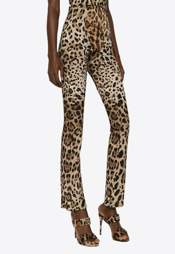 Dolce & Gabbana Leopard Print Marquisette Pants Beige FTCXKT FSSF7 HY13M