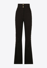 Dolce & Gabbana Milano Button Flared Pants Black FTCYCT FUGI7 N0000