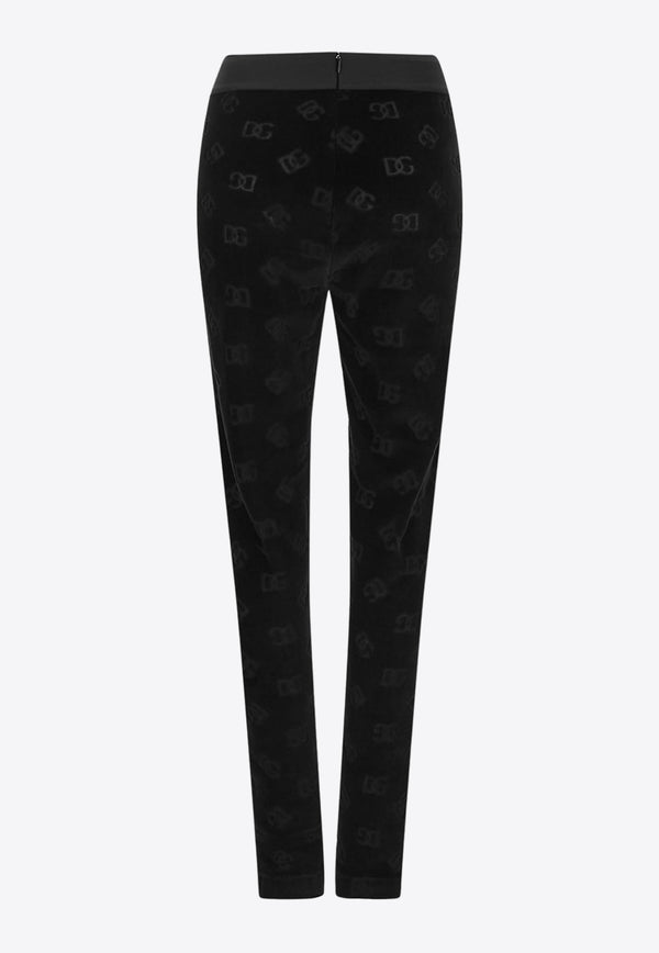 Dolce & Gabbana Logo Monogram Jersey Leggings Black FTCYWT FJ7DL N0000