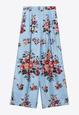 Dolce & Gabbana Floral Print Silk Twill Pants Multicolor FTDIVTIS11I/S_DOLCE-HC5ZO