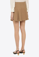 Federica Tosi Flounced Pleated Mini Skirt Brown FTE24GO1020TE0138/O_FTOSI-1324