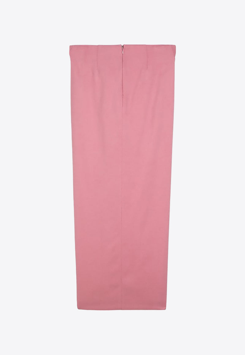 Federica Tosi Draped Viscose Midi Skirt with Knot Pink FTE24GO1320CP0049/O_FTOSI-0771