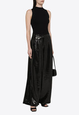 Federica Tosi Sequin Embellished Wide-Leg Pants Black FTE24PA0080TE0187/O_FTOSI-0002