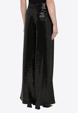 Federica Tosi Sequin Embellished Wide-Leg Pants Black FTE24PA0080TE0187/O_FTOSI-0002