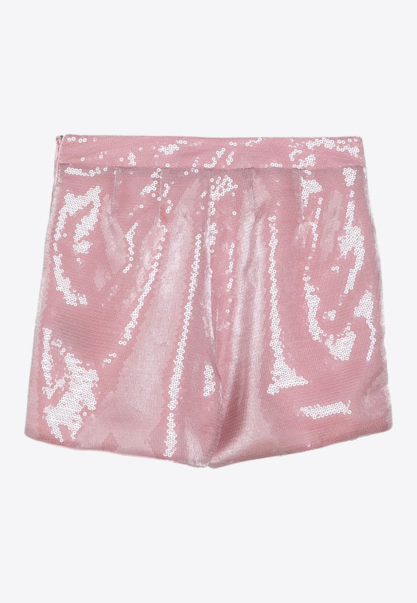 Federica Tosi Sequin Embellished Mini Shorts Pink FTE24SH0150OR0016/O_FTOSI-0771