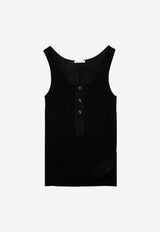 AMI PARIS Ribbed Knit Tank Top Black FTK034JE0055/O_AMI-001