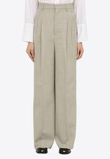 AMI PARIS Straight-Leg Wool Tailored Pants Gray FTR418WV0038/O_AMI-096