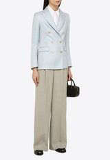 AMI PARIS Straight-Leg Wool Tailored Pants Gray FTR418WV0038/O_AMI-096