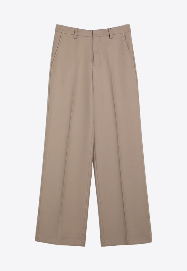 AMI PARIS Wide-Leg Wool Tailored Pants Sand FTR423WV0053/P_AMI-255