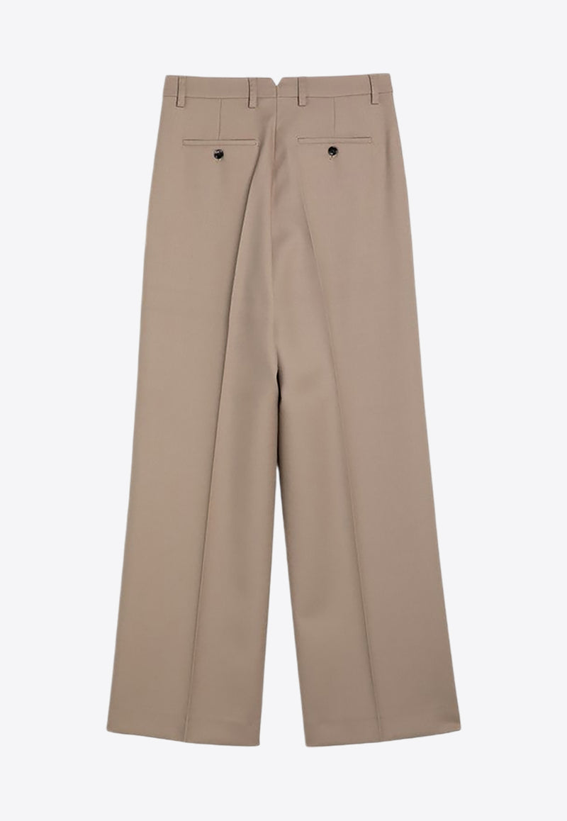 AMI PARIS Wide-Leg Wool Tailored Pants Sand FTR423WV0053/P_AMI-255