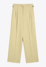 AMI PARIS Wide-Leg Wool Tailored Pants Lime FTR812WV0067/R_AMI-399