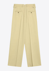 AMI PARIS Wide-Leg Wool Tailored Pants Lime FTR812WV0067/R_AMI-399