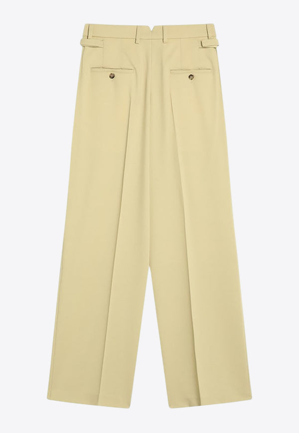 AMI PARIS Wide-Leg Wool Tailored Pants Lime FTR812WV0067/R_AMI-399