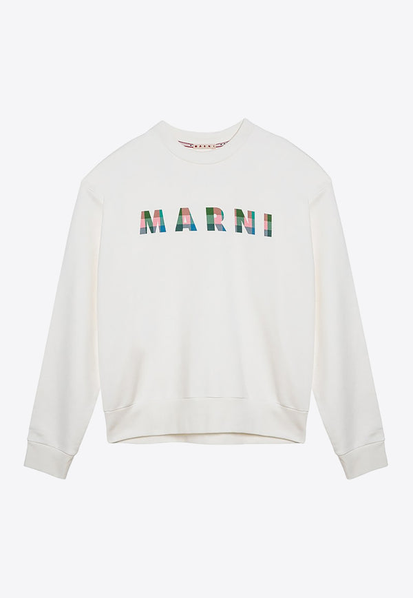 Marni Logo Print Crewneck Sweatshirt White FUMU0074PFUSCW62/O_MARNI-GOW02