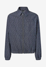 Fendi FF Jacquard Zip-Up Denim Jacket Blue FW1321AUX4F0BUZ_Blue_34276916