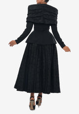 Zeena Zaki Pleated Maxi Dress with Jacket FW24/25-16-BLK Black