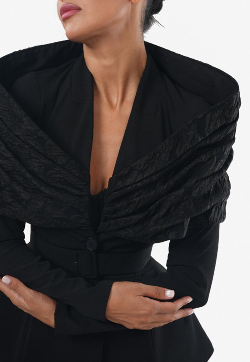 Zeena Zaki Pleated Maxi Dress with Jacket FW24/25-16-BLK Black