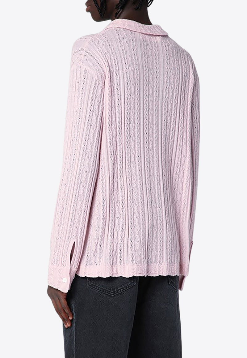 Séfr Riku Wool Cable-Knit Shirt Pink FW24RIKUWO/P_SEFR-FL