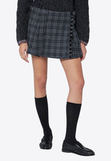 Patterned Wool-Blend Mini Skirt