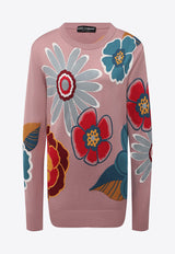 Dolce & Gabbana Crewneck Floral Silk Sweater Multicolor FXD08T JASPL S9000