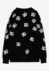 Dolce & Gabbana All-Over Dg Logo Wool Cardigan Black FXJ36TJCVYW/P_DOLCE-N0004