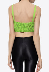 Dolce & Gabbana Crochet Knit Bralette Top Green FXL41T JFMO5 V4061