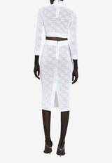 Dolce & Gabbana DG Logo Crop Knit Top FXW09T JFMAL W0111 White