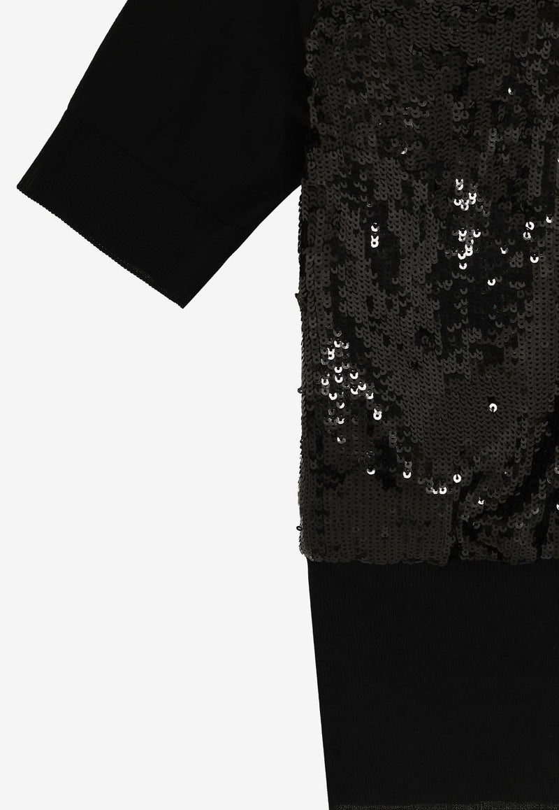 Dolce & Gabbana Sequin-Embellished Short-Sleeved Top FXX01T JAIQ0 N0000