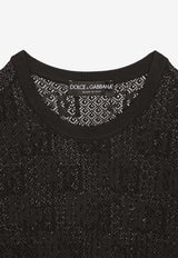 Dolce & Gabbana Logo Monogram Semi-Sheer Top FXX03T JFMZ9 N0000