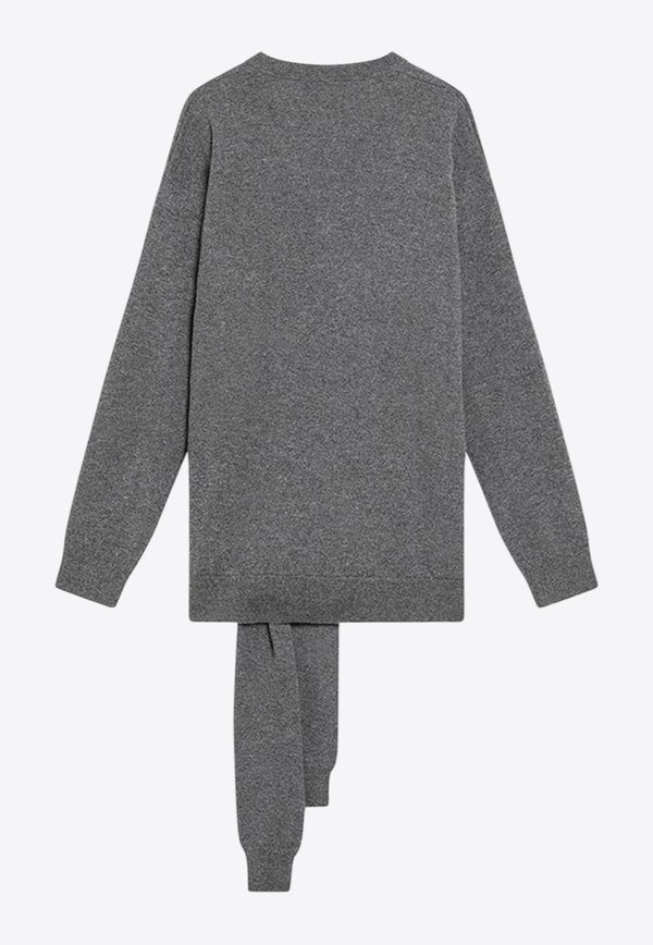 Dolce & Gabbana V-neck Cashmere Sweater Gray FXY21ZJBW0Q/R_DOLCE-N5822