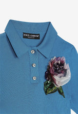 Dolce & Gabbana Floral Appliqué Polo T-shirt FXZ01Z JBSHY B0483