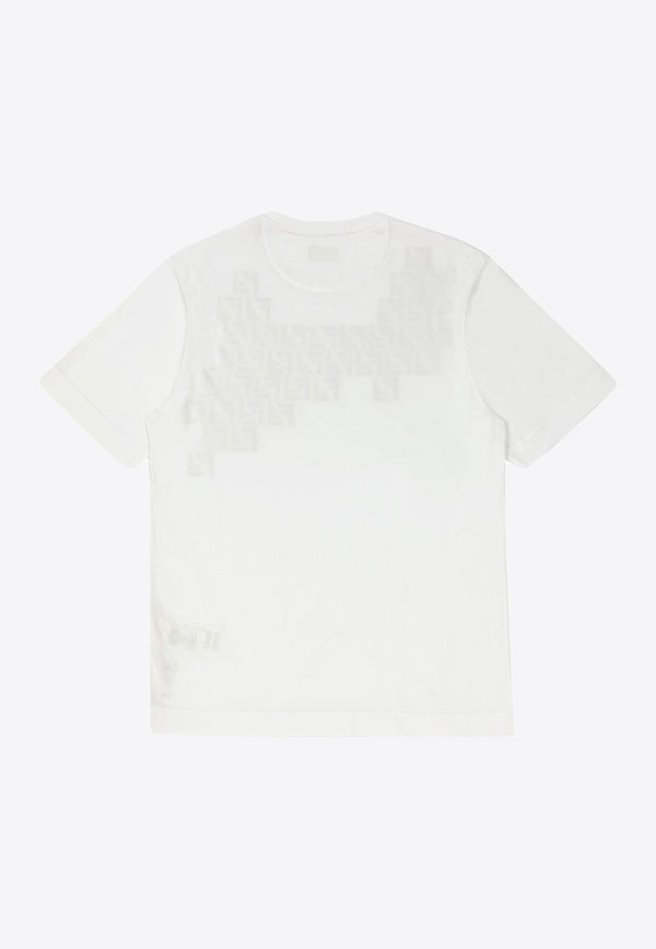 Fendi Monogram Print Crewneck T-Shirt FY0936AKE0WHITE
