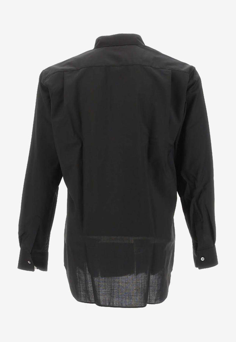 Comme Des Garçons Shirt Long-Sleeved Wool Shirt Black FZB302_000_BLACK