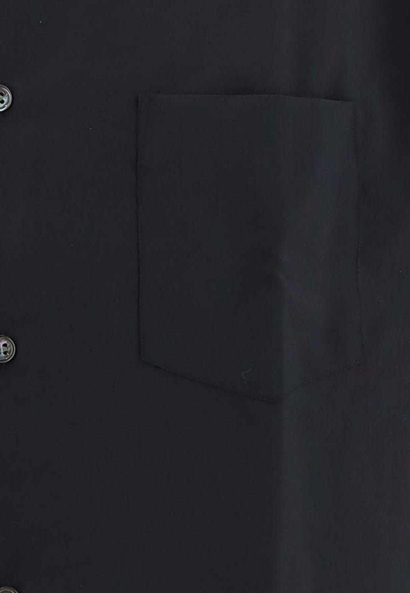 Comme Des Garçons Shirt Long-Sleeved Wool Shirt Navy FZB302_000_NAVY