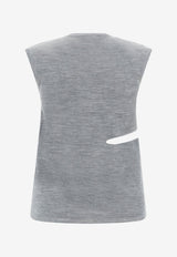 Fendi FF Reversible Tank Top with Cut-Out Gray FZX967ANERF0TAZ_80239